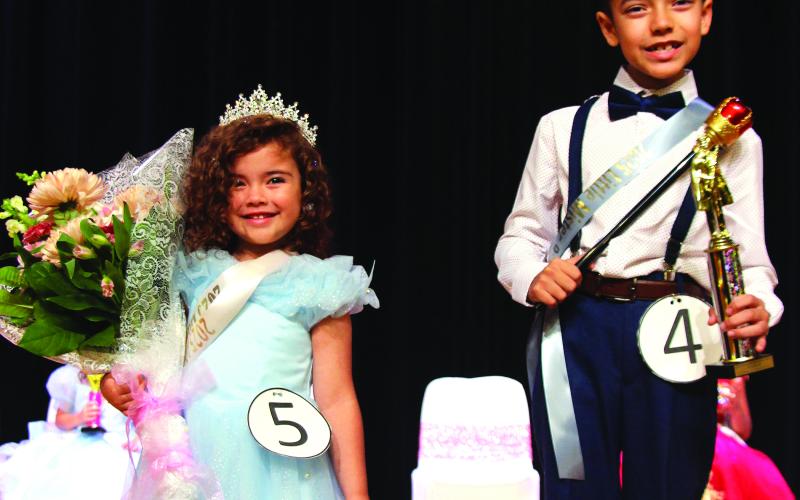 Sentinel photo/Jessica Shepard 2025 Little Miss Rice Festival is Natalia Peachey alongside Little Mister Rice Festival Rodney "RJ" Guanajuato.