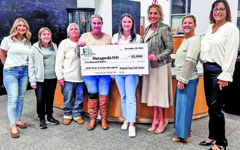 MCYC  photo Matagorda County Youth Charities recently presented a $2,000 check to Matagorda ISD.