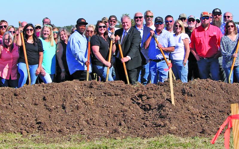 Sentinel Photo/MaLinda Reddell More than 71 people - including Sargent residents and community leaders - were present for the Sargent Community Center groundbreaking Monday, Nov. 3. Precinct 2 Commissioner Mike Estlinbaum called the event a ‘game changer’ for the Sargent community. Project to be completed in August 2026.