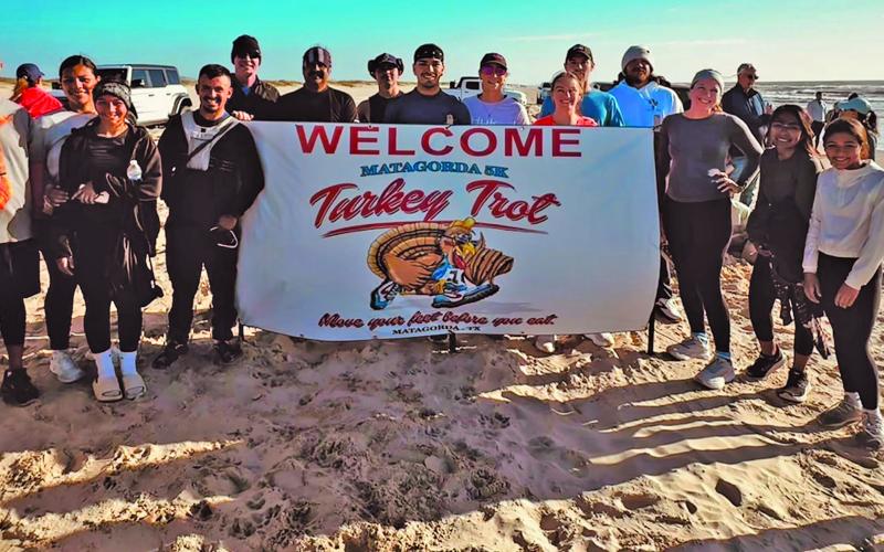 Contributed photo This year's perfect weather brought runners to Matagorda Beach for the "Matagorda 5K Turkey Trot" Thanksgiving morning. The annual running event supports the Matagorda Food Pantry.