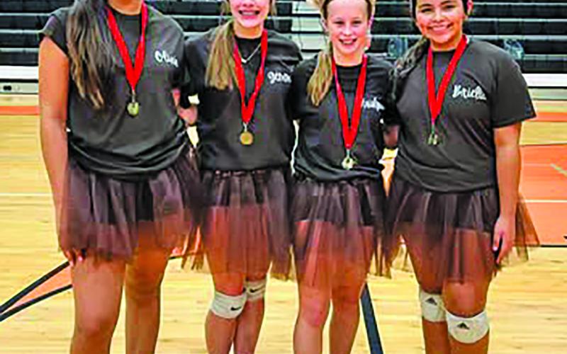 Tidehaven ISD photo Tidehaven Tigerettes Liv, Brielle, Gemma, and Haislynne competed in a 4x4 round robin volleyball hosted by CBJ. They won the Junior High division. Also taking home the Costume Contest - Reindeerettes.