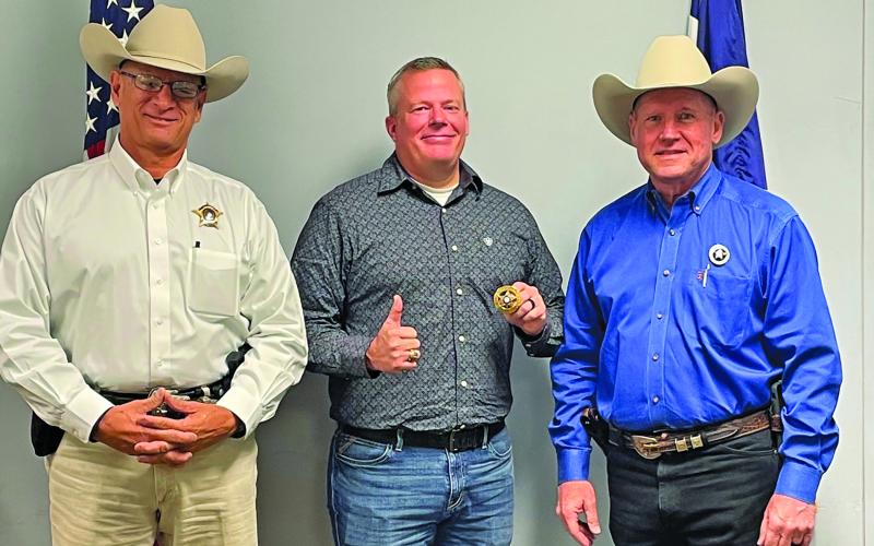 Contributed photo The Matagorda County Sheriff's Office recently welcomed Chris Hadash, center, who is the new Captain of the Criminal Investigation Division. Hadash brings many years of law enforcement experience and education to the Sheriff's Office and will be a tremendous asset, said Sheriff Rick DeLeon, left. At right is Chief Deputy Robert Thompson.