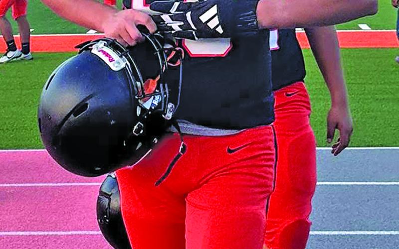 VVISD contributed photo Jacob Guzman in his Leopard uniform at a Van Vleck football game.