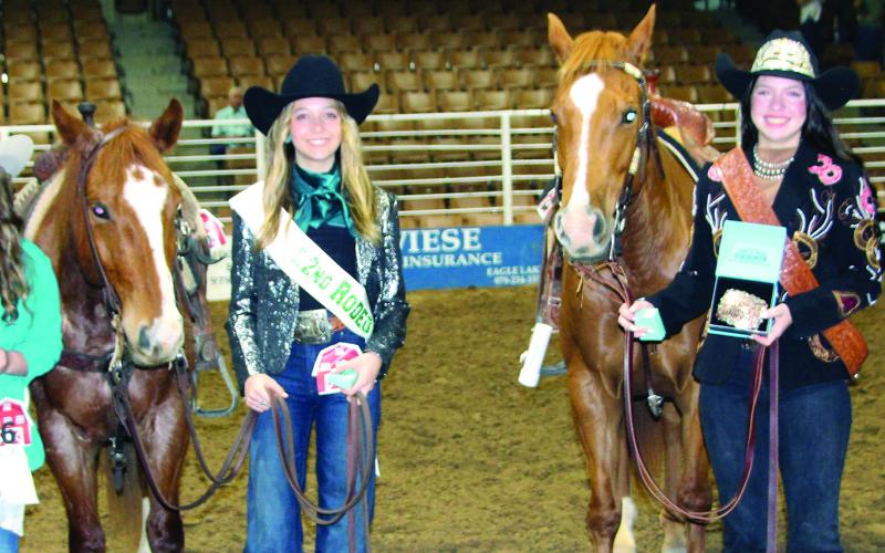 Sentinel Photo/Jessica Shepard  The MCFLA 2026 Rodeo Queen royalty court includes First Runner-up Camille Hutson; Second Runner-up Sophie Steinmann; Rodeo Queen Scollie Saha; and Third Runner-up Kimberly Mirelez.