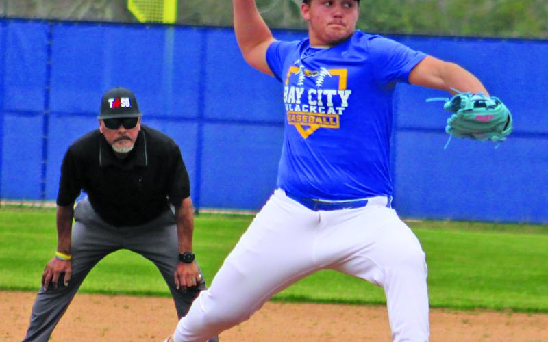 Sentinel Photo/Mike Reddell Blackcat pitcher Koen Nunez delivers a strike.