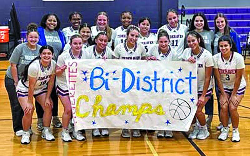 Contributed photo The Tidehaven Tigerettes won the Bi-District round of the UIL state basketball championship Monday night, Feb. 16, with a 45-30 win over Stockdale.