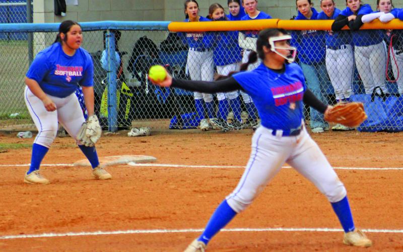 Tidehaven pitcher winds up with teammates looking one