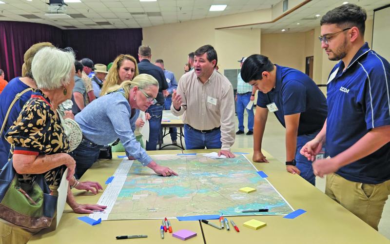 Sentinel photo/ Jessica Shepard About 100 Matagorda County residents attended the (TxDOT) “Bay City Relief Route Feasibility Study” last Thursday, Feb. 19.