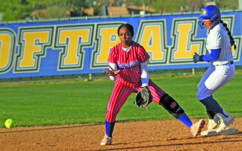 Photo by Anna Hernandez Bay City Ladycat Gracie Figuera (3) makes it to second base during the Ladycats’ game against Brazosport Tuesday, March 17. The Ladycats were to play El Campo Tuesday, March 24, and Wharton, March 31.