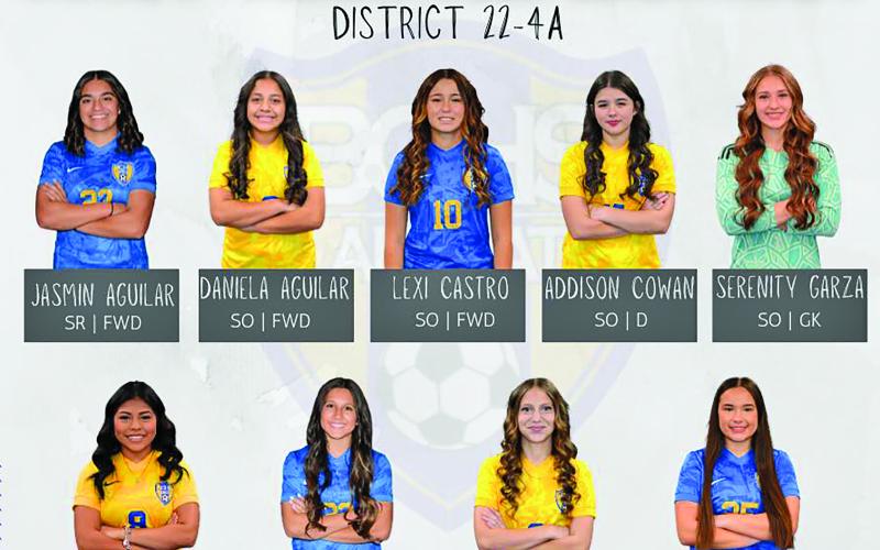 Lady Cats on the 22-4A All District selections were: Co- MVP Lexi Castro, Co- Offensive MVP- Daniela Aguilar; Co- Newcomer of the year - Lillian Wurtz; Co- Goalie of the Year- Serenity Garza and Coach of the year- Coach Dabelgott. Also, Second Team: Juliana Franco, Bliss Garcia, Janessa Marroquin, Kailey Rodriguez, Bailey Thomas; Honorable Mention - Khloe Bermea, Presley Black, Nayeli Casique, Nadia Paniagua, Cristina Duran, and Hayden Strange.