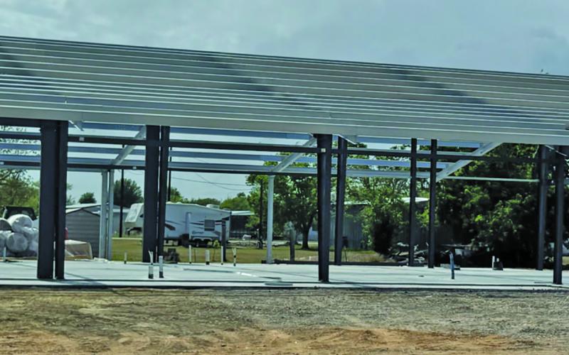 Precinct 2 Justice Center in Matagorda is taking shape with steel work and plumbing filling out. Photo courtesy of Precinct 2 office in Matagorda.