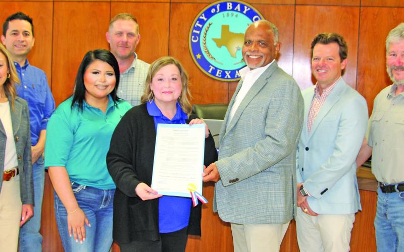 Sentinel Photo/Mike Reddell The City of Bay City proclaimed the Month of April 2026 as "Sexual Assault and Child Abuse Awareness Month, with members of Crisis Center of Matagorda and Wharton counties on March 24.