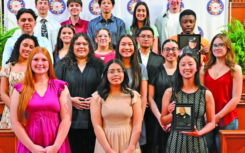 BCPD photo This year’s Shop with a Cop Scholarship Winners. The young men and women received college or dual-credit scholarships.
