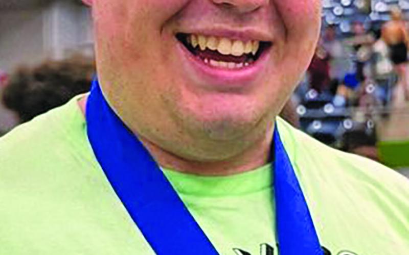 Van Vleck High School Powerlifter Cole Newell was named  state champion at the recent powerlifting state meet. Newell set a new bench record of 615 pounds and a new total weight lifted record of 1,980 pounds. Contributed photo