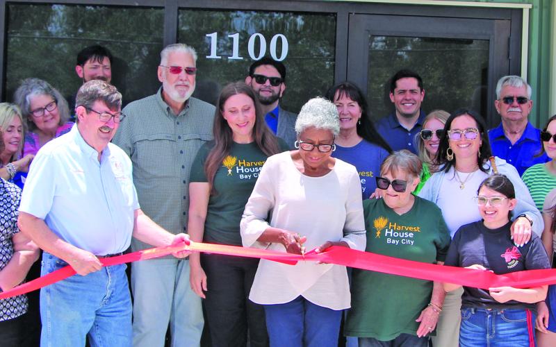 The Harvest House/Church of Christ Food Pantry Grand Opening was held Friday, May 15. The Harvest House project, at 1100 Nichols Av., was funded through a grant passed through the County and supported by the Texas Department of Housing and Community Affairs in the total amount of $1,273,150. County Grant Administrator Crystal Morones, far right, played a key role in seeing the project through its completion. Sentinel photo/ Mike Reddell