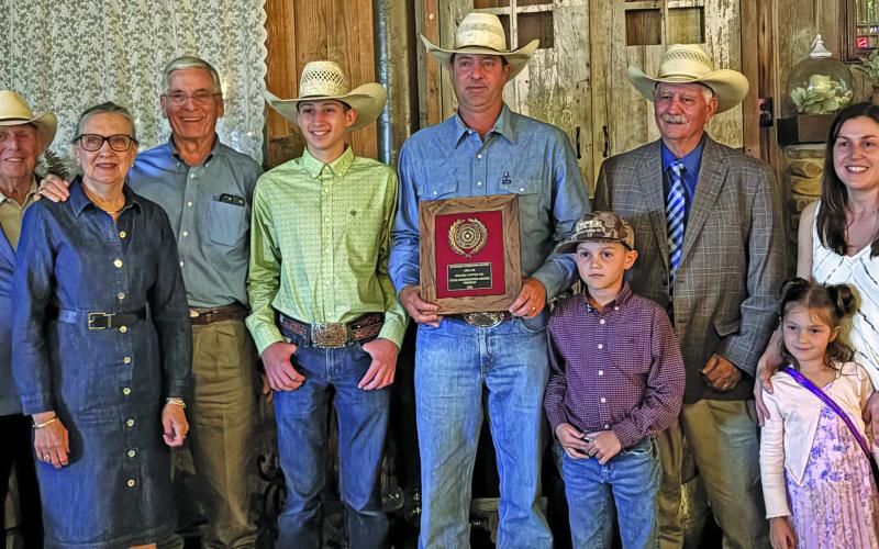 From Matagorda County Soil and Water Conservation District  Sneary Cattle Company was honored with First Place in the Conservation Rancher category. They were recognized at the Area 3 Conservation Awards Banquet on May 6, in George West. Sneary Cattle Company is Loy and Helen Sneary and their children - Adam and wife Alycia, and Shannon and husband Jim.