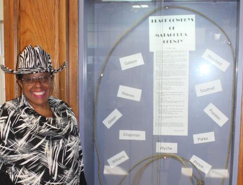 Sentinel Photo/Jessica Shepard Donnye Stone's annual Black History Month exhibit is up for viewing at the Matagorda County Museum. Titled "Black Cowboys of Matagorda County" it features overall historical facts and surnames of local cowboys from Matagorda County. 