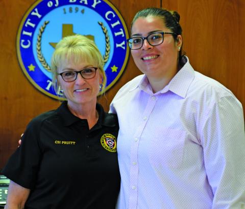 Crime Scene Investigator Donna Pruitt  with CID Sgt Minerva Pena