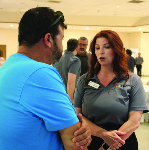 Sentinel Photo/Mike Reddell HIF’s Brooke Vandygriff answers a question from a luncheon attendee. 
