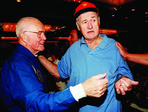 Wikimedia Commons This is a NASA-produced photo that was taken of John Glenn and Ted Williams in 1998.