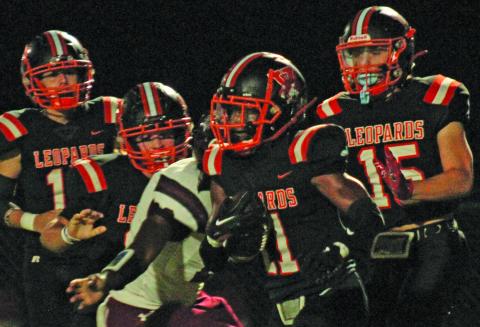 Anna Hernandez photo Van Vleck’s Tylan Robertson (11) keeps the ball moving and makes the extra yards against East Bernard Friday night, Oct. 17.