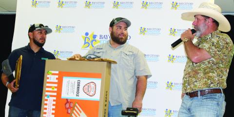 Sentinel Photos/Jessica Shepard The 14th Annual Great Steak Cook-Off's “Best Steak” award was given to  RWE Peyton Creek Wind Farm’s “Peyton Creek Cooking Company with team members Brandon Susuras, James Smith, Matthew Krenek, and Marco Flores Saturday, March 23. 