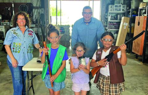 Contributed photo Police Chief Christella Rodriguez and her husband Reserve Officer Jesse Rodriguez offered a gun safety course for Bay City Girl Scout Troop 156096. Rodriguez said it was such an honor help the girls learn gun safety.