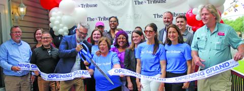 Sentinel Photo/Jessica Shepard Bay City Tribune partnered with the Bay City Chamber of Commerce & Agriculture for an open house ribbon-cutting ceremony on April 23.