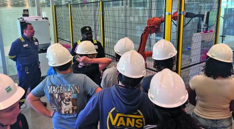 Tenaris photo A group of seventh graders from Van Vleck Jr. High School toured Tenaris’ Bay City plant as part of the TryEngineeringTogether program. 