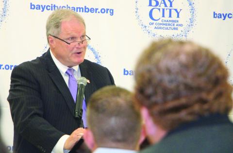 Sentinel Photo/Mike Reddell County Judge Bobby Seiferman covers a wide range of topics in his ‘State of the County’ speech last week.