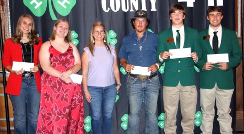 Sentinel Photo/Jessica Shepard $9,000 in scholarships went to Leeland Chandler, Madison Harris, Dylan Henry,  Landen Hurley, Lavery Riccio, and Slade Saha. President of the Matagorda County 4-H Adult Leader Association Kristy Moss presented the scholarships. Not all are pictured. 