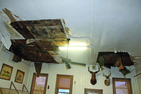 Sentinel Photo/Jessica Shepard Hurricane Beryl wind and water damage forced the Blessing Coffee Shop to close last week. 