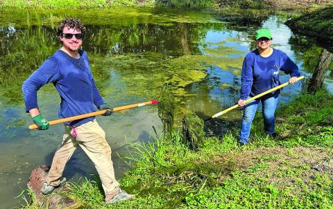 Contributed Photo A number of STP Nuclear Operating Company volunteers spent their "Community Outreach Day" donating their time and energy to the Matagorda County Birding Nature Center and Bay City Public Library Thursday, June 27.