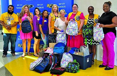 Courtesy photo Bay City Lady Lions Club made a donation to first-year teacher, Macy Miller, from Tenie Holmes Elementary. They also donated school supplies to Tenie Holmes as well.