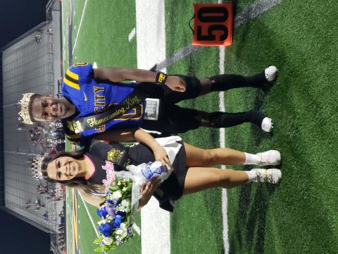 Sentinel Photo/Jessica Shepard The 2024 Bay City High School Homecoming royalty are Queen Ivette Perez and King Jada Andrews. They were crowned Oct. 11 at haltime of the Bay City-Floresville game, which the Blackcats won.