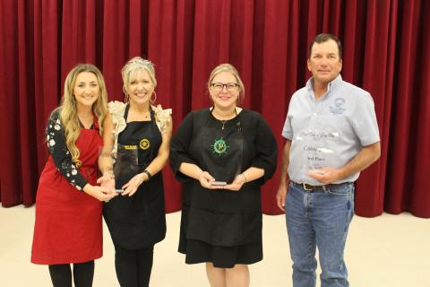 Sentinel Photo/Jessica Shepard The Bay City Pilot Club held their annual "Celebrity Waiter" fundraiser and awarded plaques to the waiters who made the most in tips on Thursday, Oct.10. First-third-place winners, from left, are: Amy and Haleigh Pendergraft from Billl Orton's table, Lindsay Deshotels, and Mike Estlinbaum. 