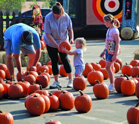Sentinel Photo/Mike Reddell First United Methodist Church had its annual “Sunshine and Rainbows Pumpkin Patch Fundraiser” Saturday, Oct. 12, with several events, that included bounce houses, hay rides, a bake sale, fall games and face painting. All funds raised will help support Sunshine and Rainbows Preschool.