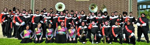 The Mighty Leopard Band received a superior I rating at the Edna Invitational Marching Contest recently. The band is preparing for Region Marching Contest. VVISD photo