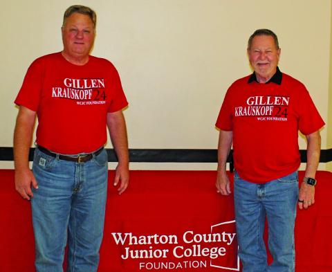 WCJC  Foundation photo The Wharton County Junior College Foundation announces Gary Gillen, right, as the new president of its board of directors, with Bruce Krauskopf, left, stepping into the role of vice president.