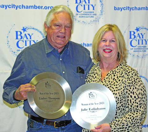 Bay City Chamber honorees Lindsey Thompson and Julie Estlinbaum Sentinel Photo/Jessica Shepard
