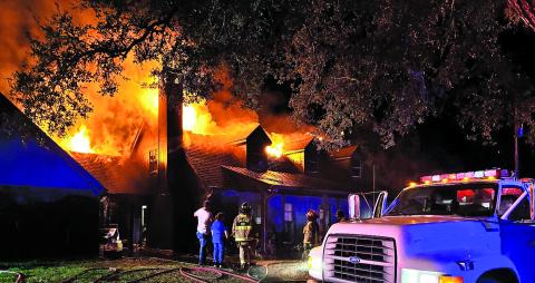 Photo courtesy of Dan Shook A fire caused extensive damage to a House near Blessing last week.