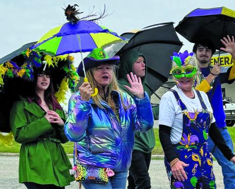 Contributed photo Matagorda Chamber of Commerce’s Mata-Gras Umbrella Brigade Parade was a big hit Saturday, Feb. 22 