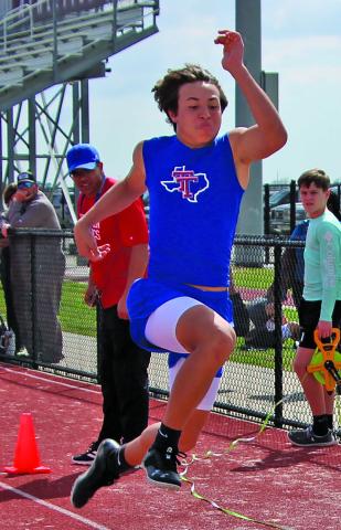 Tidehaven’s Aizik Daily  in the triple jump Sentinel Photo/Mike Reddell
