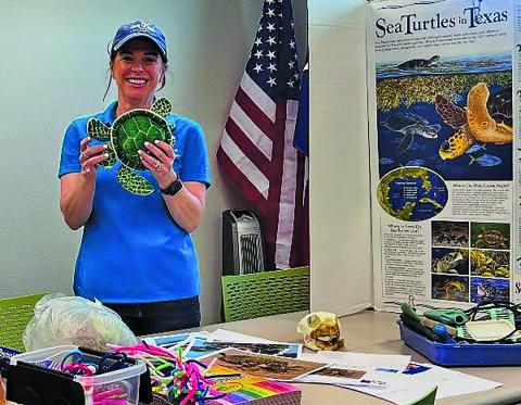 Contributed photo Amy Nowlin, Matagorda County AgriLife Extension Agent; Coastal & Marine Resources, spent the afternoon recently at Sargent Library presenting Sea Turtle 101.