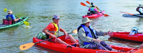 Contributed photo Paddlers get ready to launch at Saturday’s Rally on the River at Riverside Park.