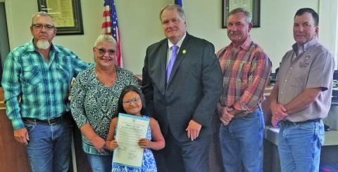 Sentinel Photo/Mike Reddell Matagorda County Commissioners Court proclaimed June as Myasthenia Gravis Awareness Month in Matagorda County at its meeting Monday, June 2..