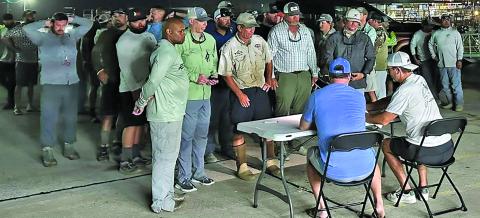 Texas Trio Classic photo Fishing teams check in Saturday for last weekend’s Texas Trio Classic fishing tournament at Matagorda Harbor.