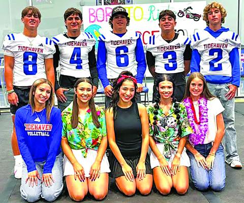Tidehaven photo   Tidehaven Homecoming will be Sept. 12. The Homecoming nominees are: front row, from left, Naomi Alameda, Erin Perez, Lylah Quintanilla, Savannah Remmy, Katy Kelly; back row, from left, Kale Russell, Boogie Galvan, Bryce Sliva, TJ Galvan, and Gabe Simpson.