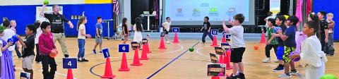 Courtesy photo Bay City ISD Police Officer A. Rabun enjoyed playing Dodge ball with the 2nd grade class at Linnie Roberts Elementary recently.