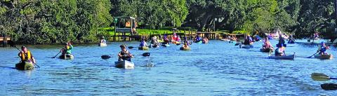  Photo by Bill Ortonl Kayakers spread out for the Friends of the Sargent Library “Fun Run” Saturday, Sept. 27.